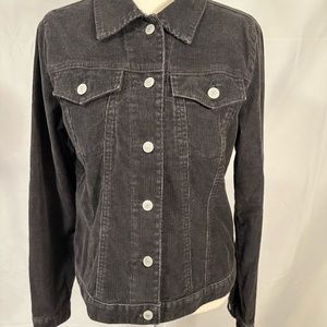 Gap black corduroy, jean jacket cut coat, size medium, excellent condition